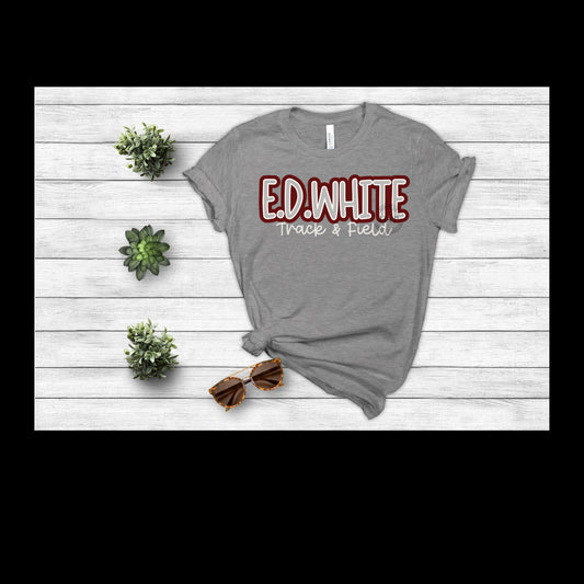 E.D. White Track and Field DTF Transfer