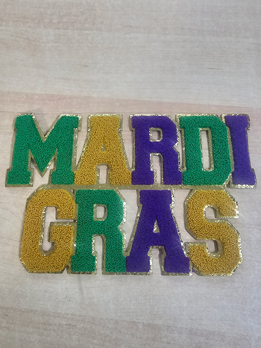 Mardi Gras( green,gold,purple) ChenillePatch