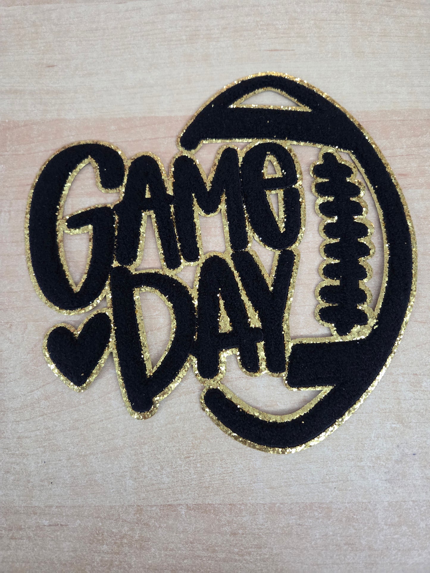 Sequin Chenille Game Day Football  Patch