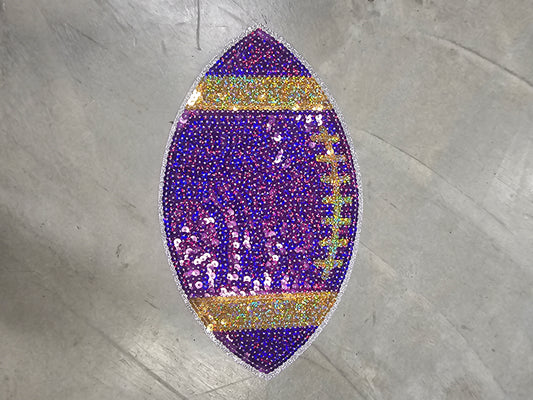 Purple  Football  Sequin  Patch