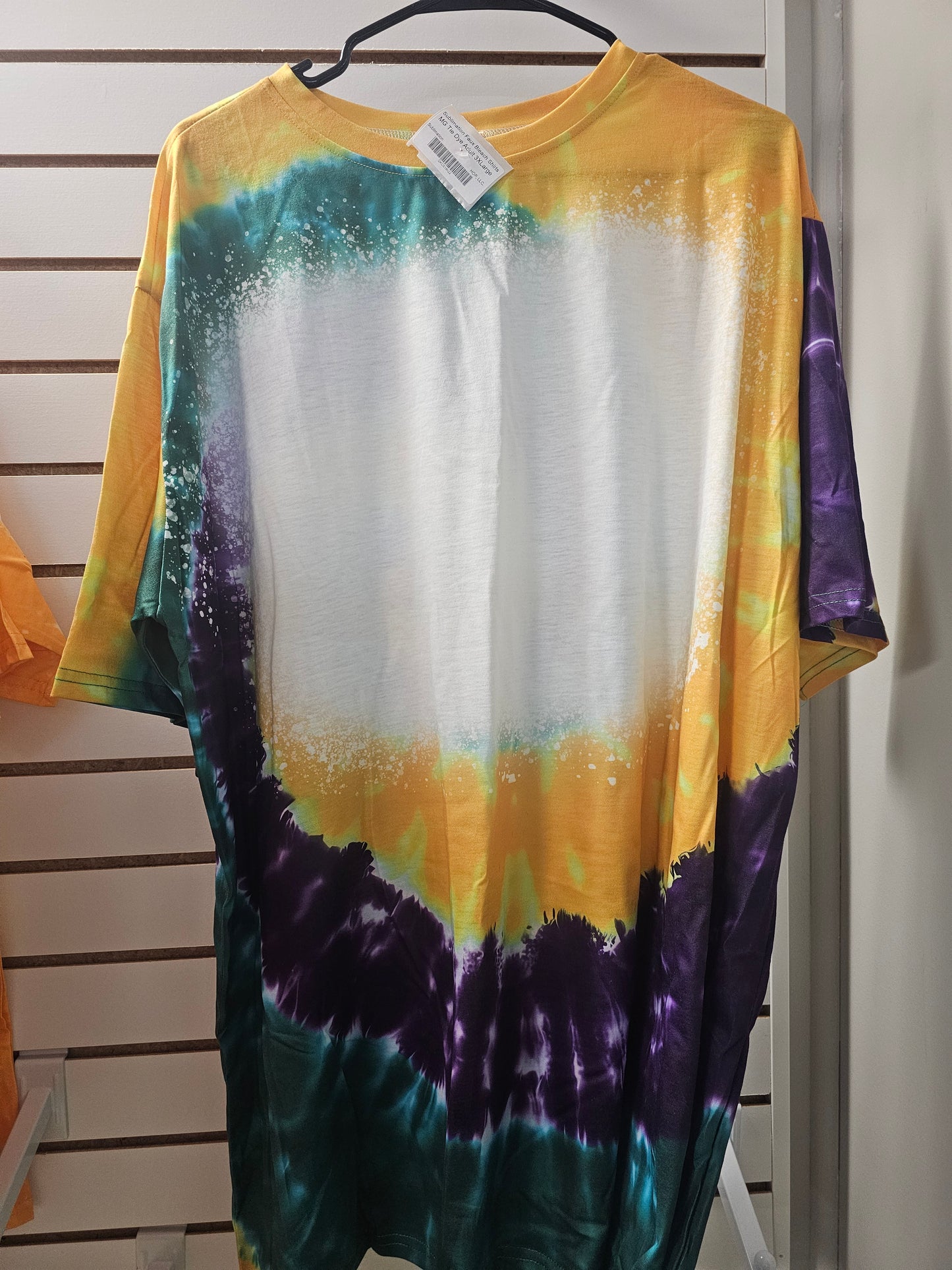 Mardi Gras Tie Dye BLANK FAUX BLEACHED TOP