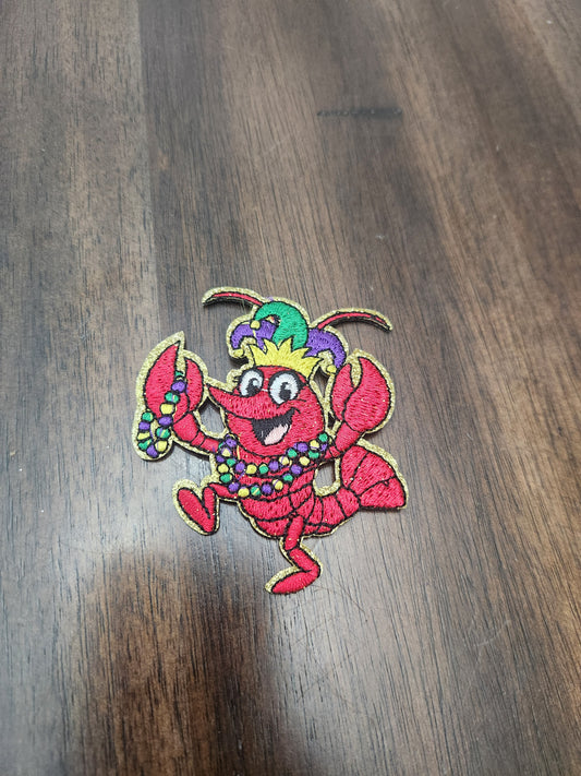 Mardi Gras Crawfish OSC Embroidered Patch