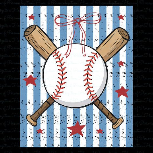 Baseball Stars and Stripes DTF Transfer