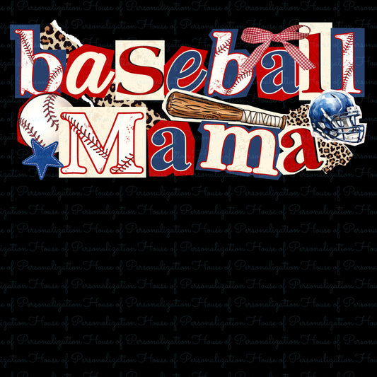 Baseball Mama Doodle DTF Transfer
