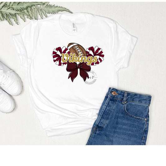 Vikings Football Burgundy Bow (Direct To Film)