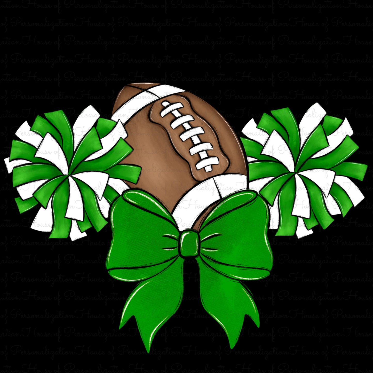 Football, Poms, and a Bow DTF Transfer