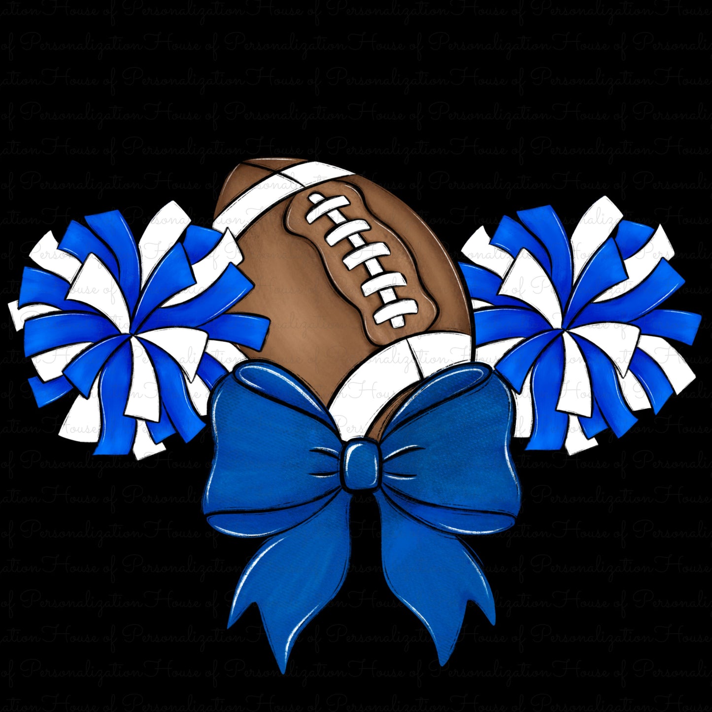 Football, Poms, and a Bow DTF Transfer