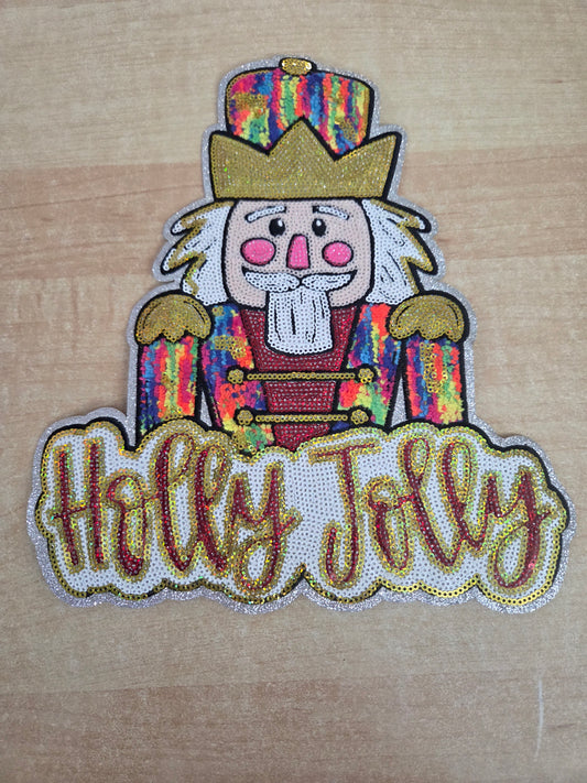 Sequin Holly Jolly Nutcracker Patch