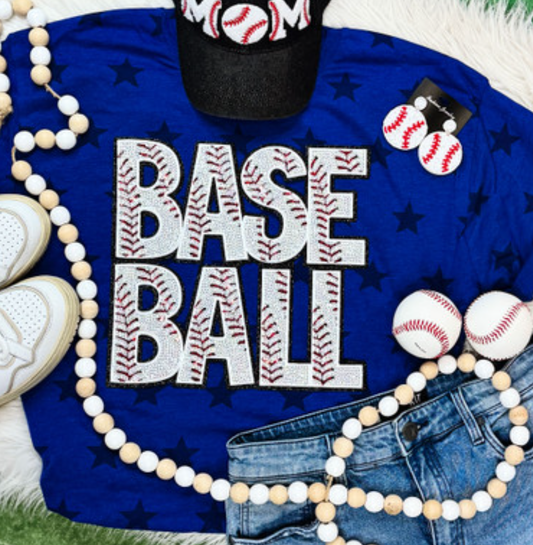 BASEBALL Word  Sequin Patch