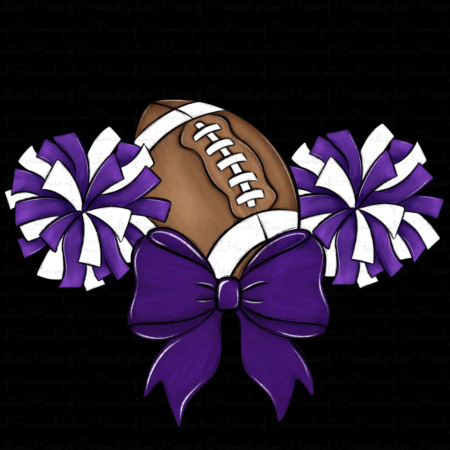 Football, Poms, and a Bow DTF Transfer