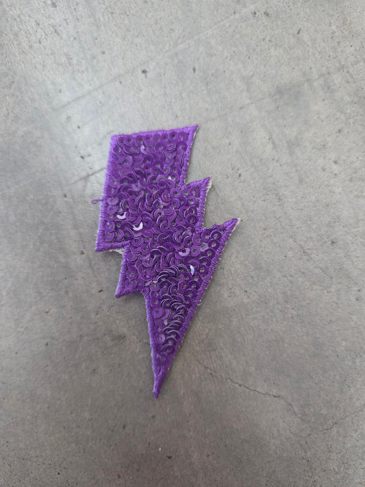 Lightening Bolt Sequin Patch 2.5"
