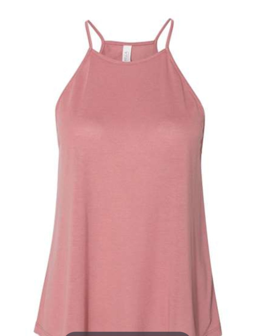 Mauve - BELLA + CANVAS - Women's Flowy High-Neck Tank