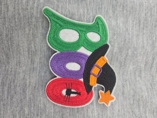 Embroidered BOO(witches hat) Halloween Patch