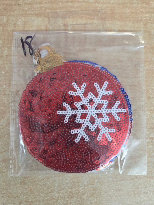 Christmas Bulb Sequin Patch (set of 5)