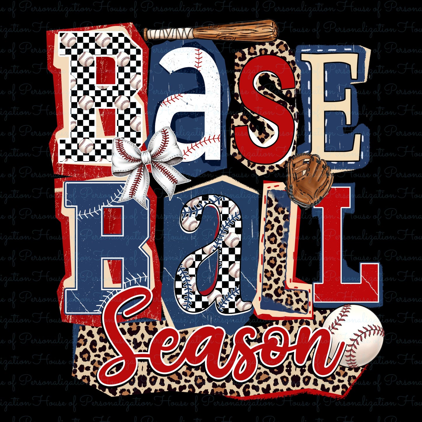 Baseball Season Doodle DTF Transfer