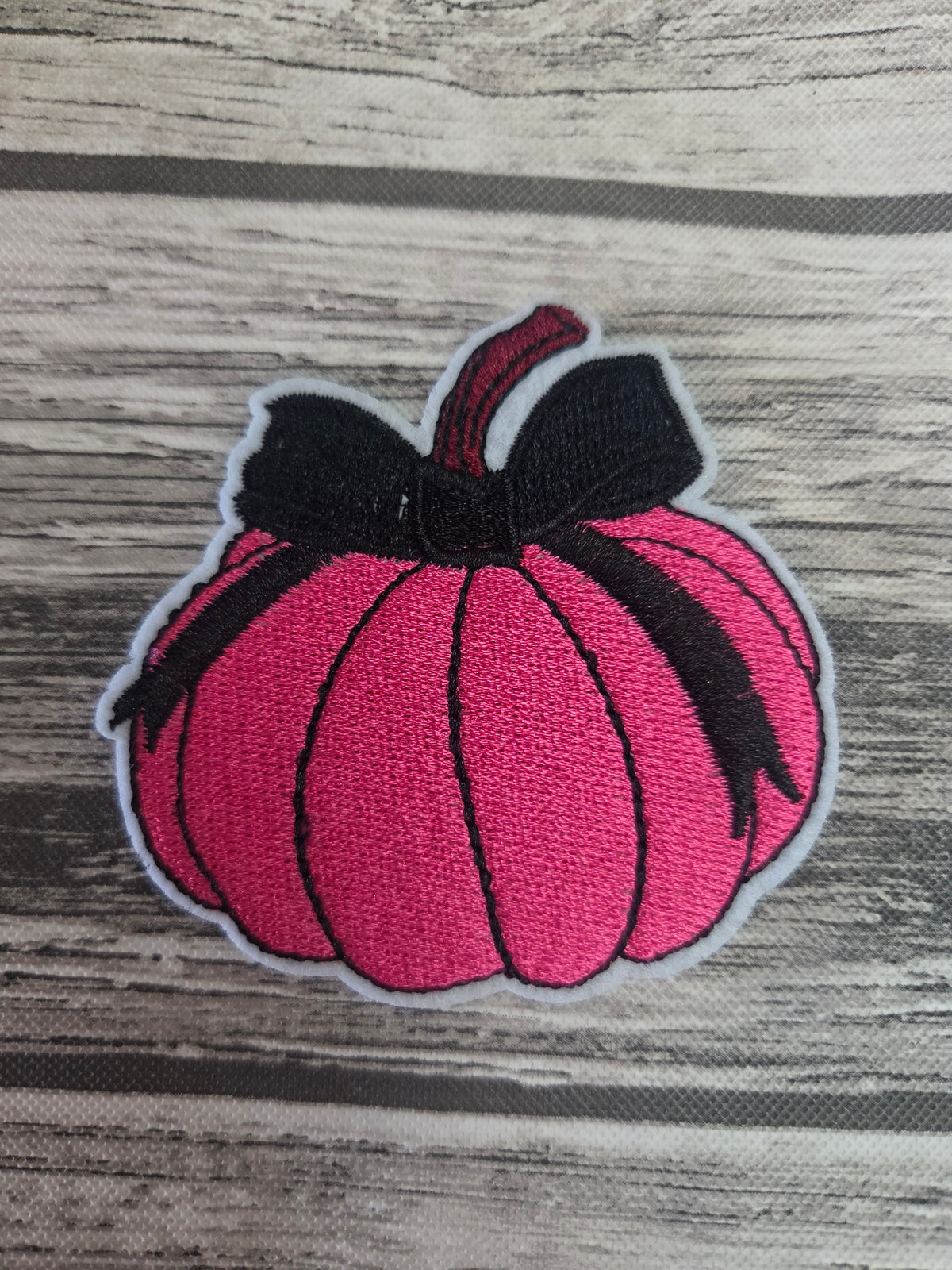 Pink Pumpkin Embroidered Patch