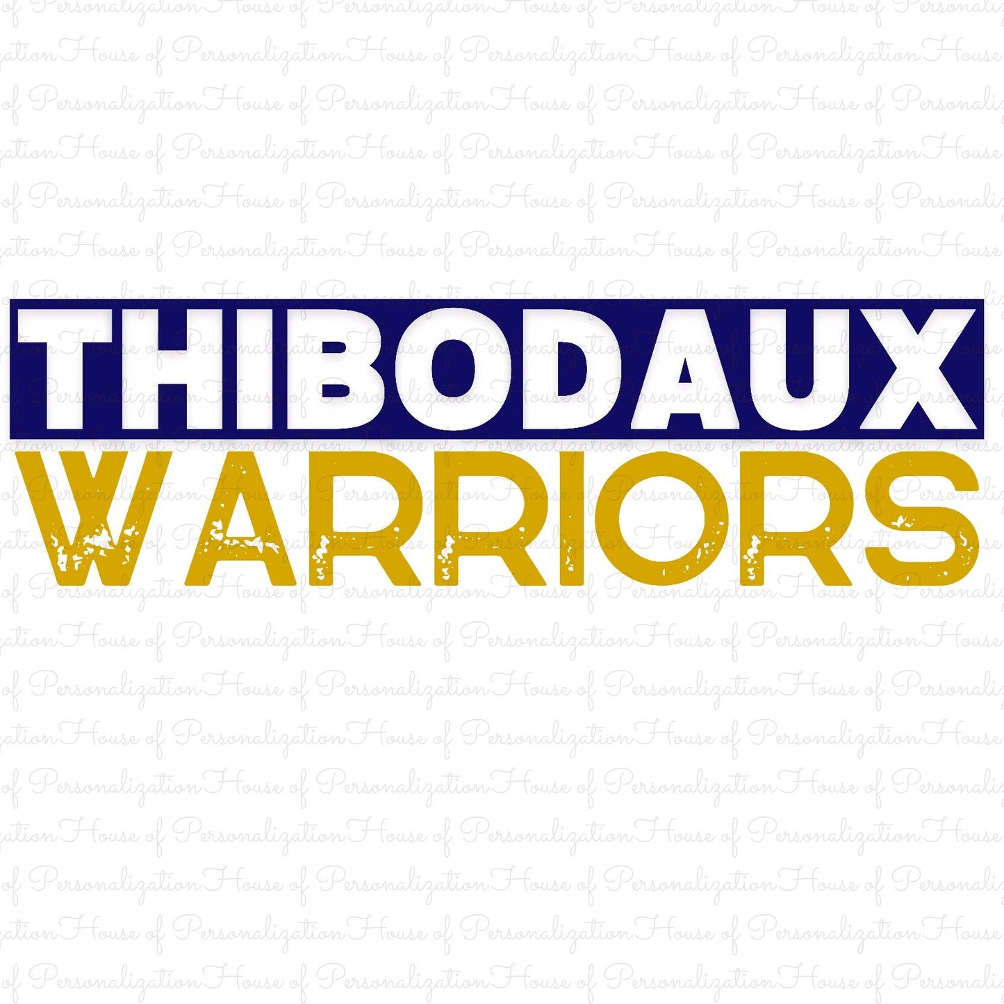 Thibodaux Warriors Block DTF Transfer