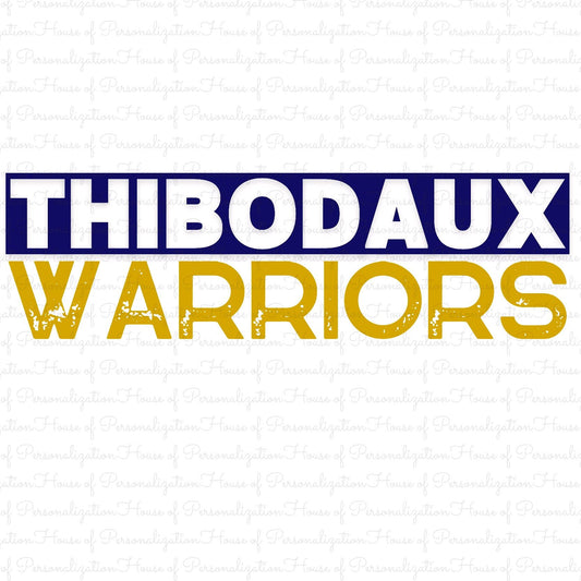 Thibodaux Warriors Block DTF Transfer