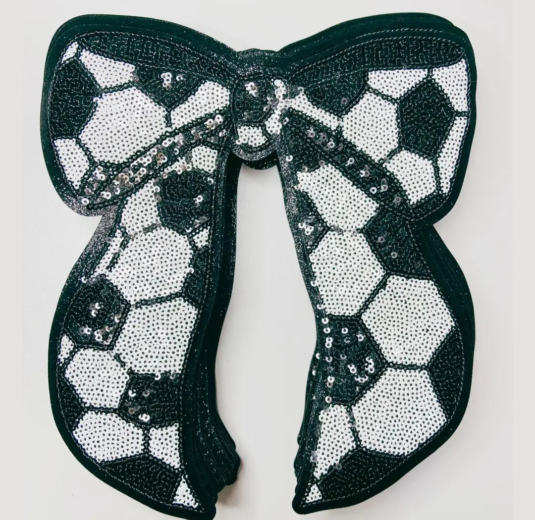 Soccer  Bow Sequin  Patch