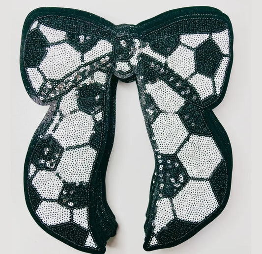 Soccer  Bow Sequin  Patch