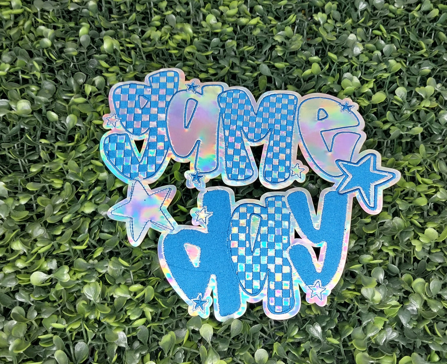 Metallic Checkered Game Day Patch 10"H X 9.5"W