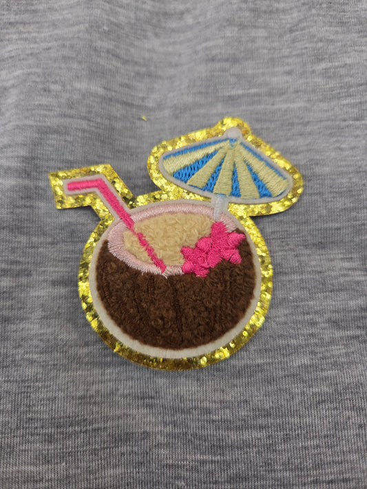 Chenille Coconut Drink Patch