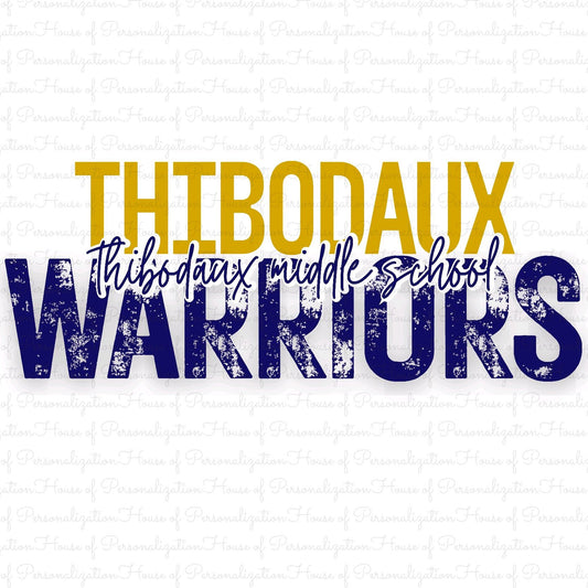 Thibodaux Warriors Thibodaux Middle DTF Transfer
