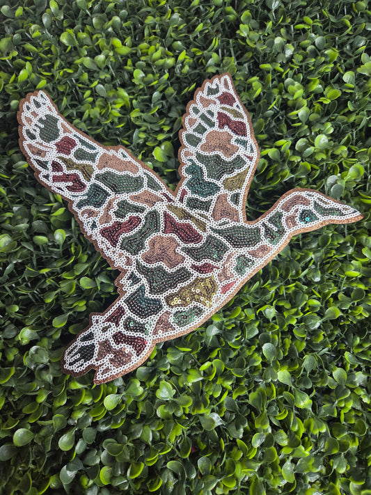 Camo Mallard  Duck Sequin Patch