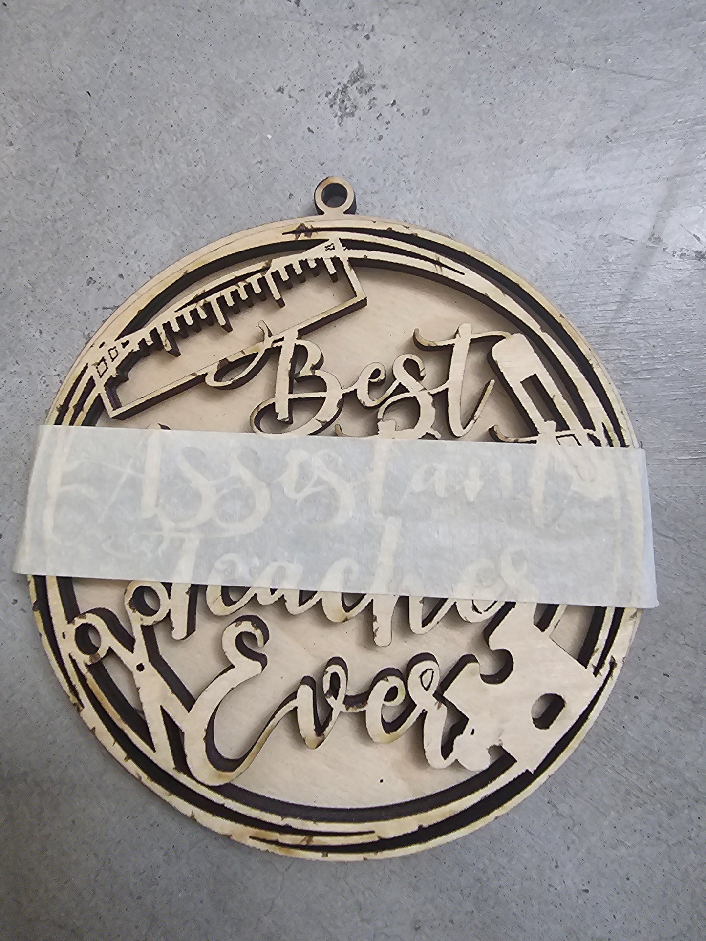 Best Assistant Teacher Ever 2PC Ornament 4"