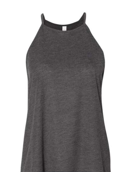 Dark Heather - BELLA + CANVAS - Women's Flowy High-Neck Tank