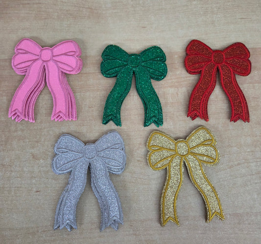 Embroidered Glitter Bow