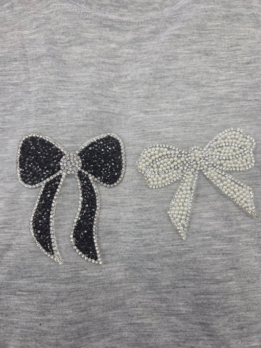 Beaded Rhinestone Bow