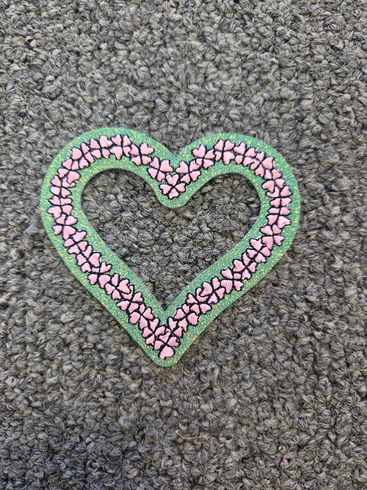 Heart Pink Clover Patch