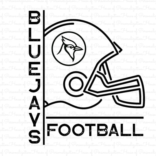 Bluejays Football Helmet DTF Transfer