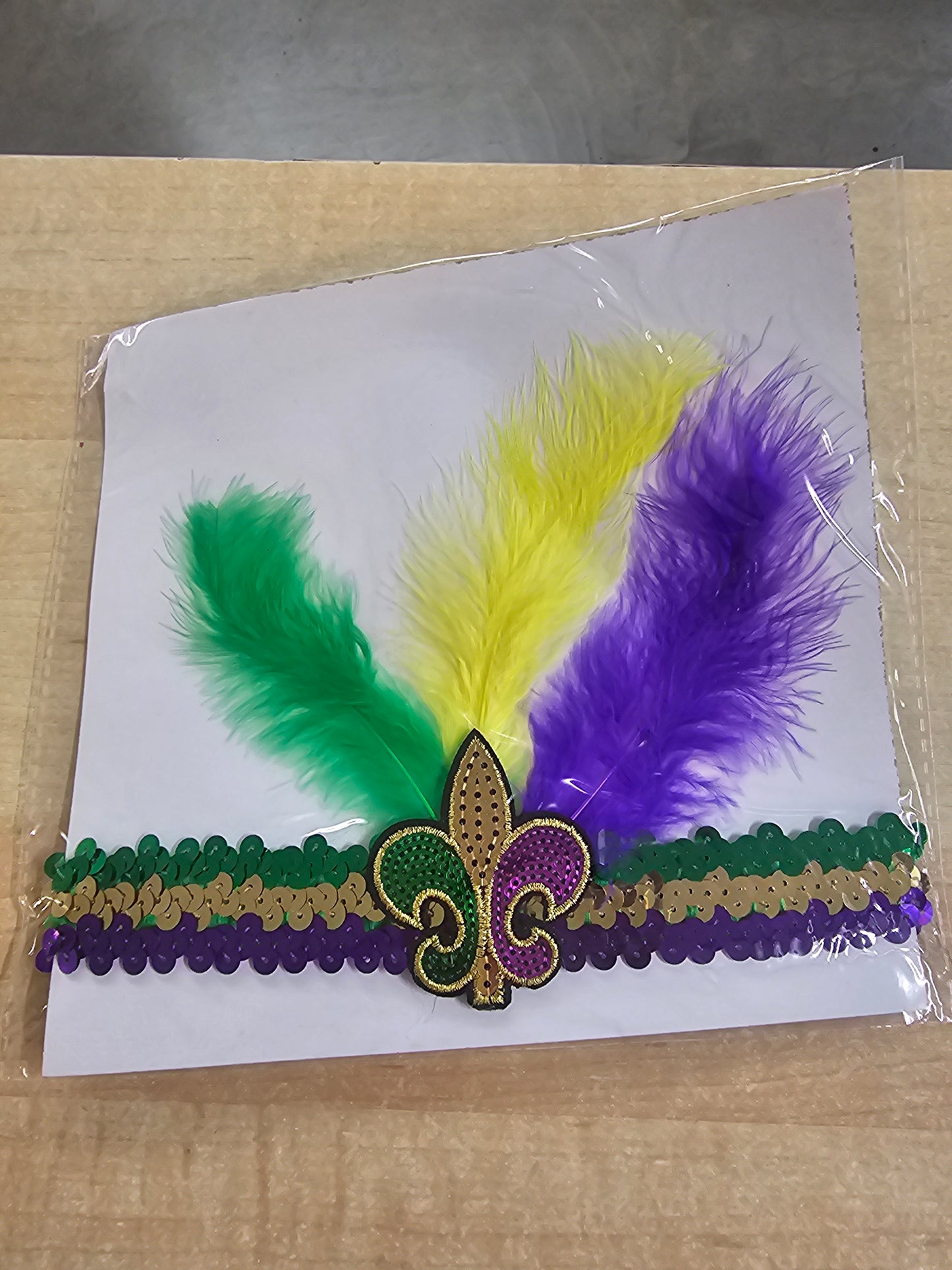 Mardi Gras Feathered Headband