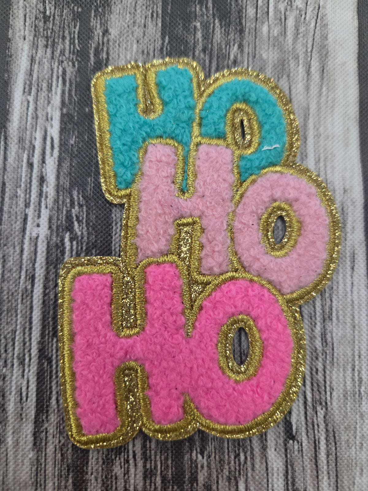 Ho Ho Ho Chenille Hat Patch