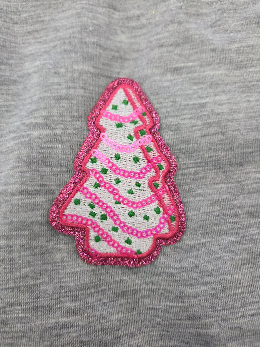 Embroidered Pink Tree Patch