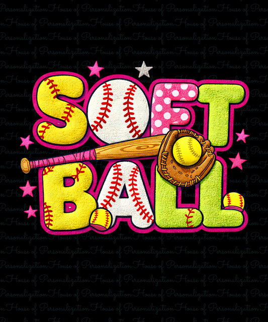Softball Doodle DTF Transfer