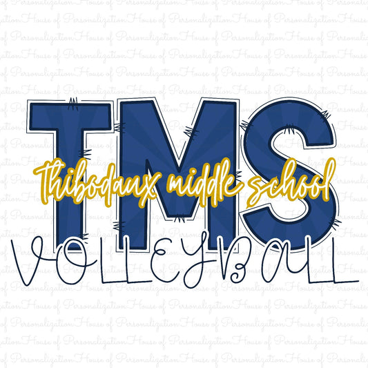 TMS Volleyball Thibodaux Middle School DTF Transfer