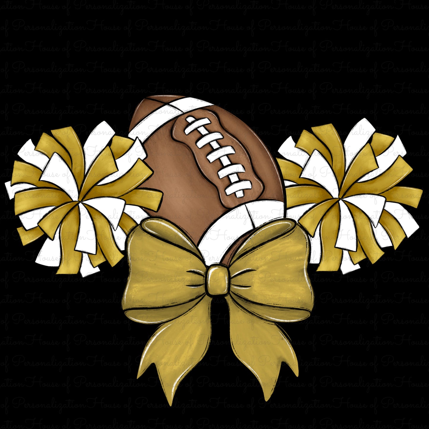 Football, Poms, and a Bow DTF Transfer