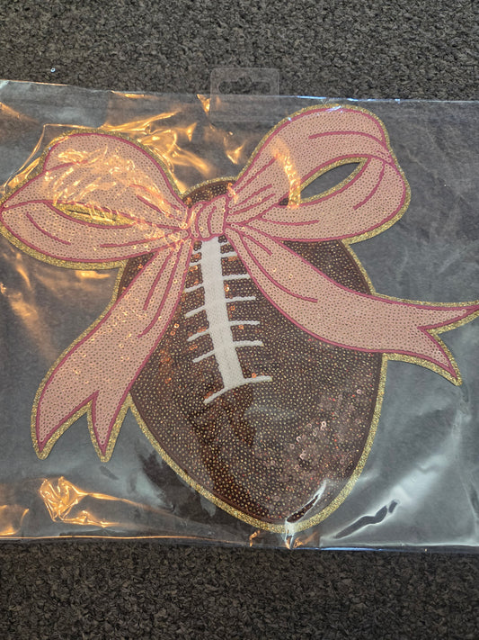 Sequin Football with Bow Patch