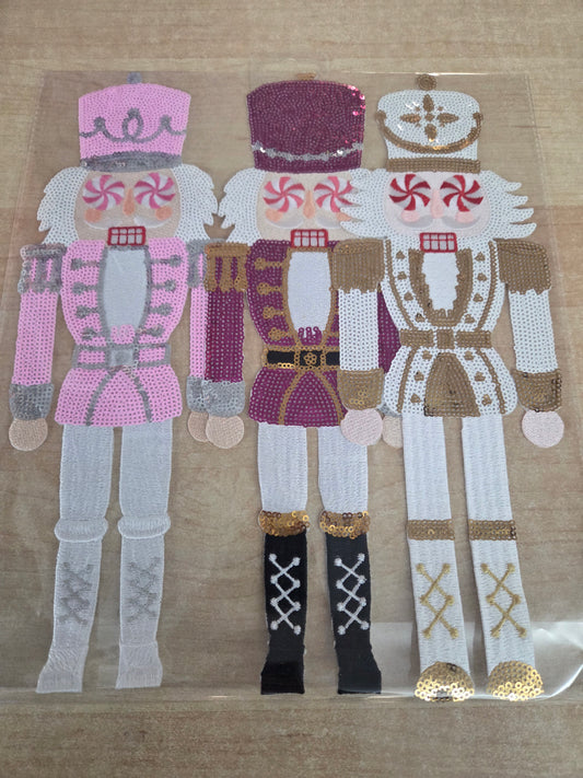 Nutcracker Trio Sequin Christmas Patch