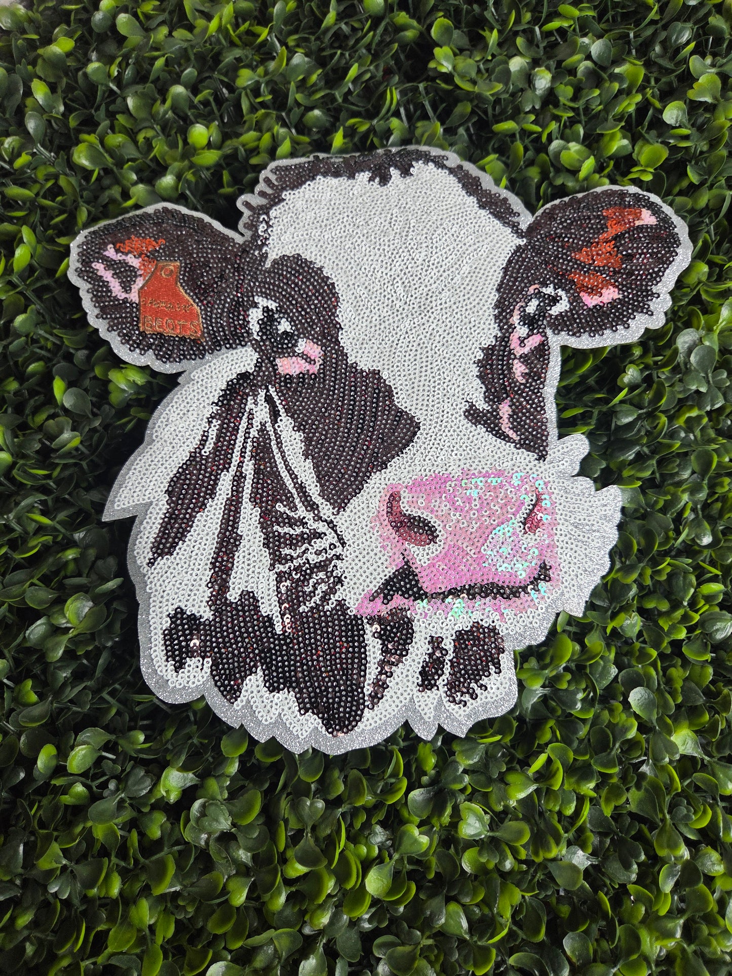 Cow Sequin Patch