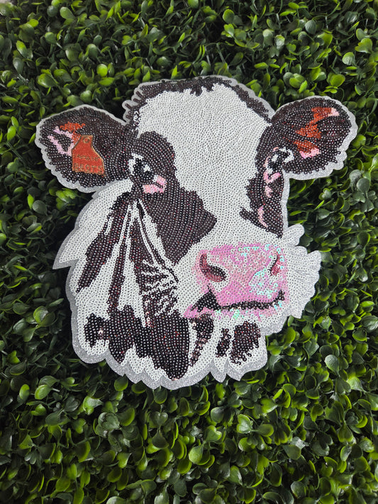 Cow Sequin Patch
