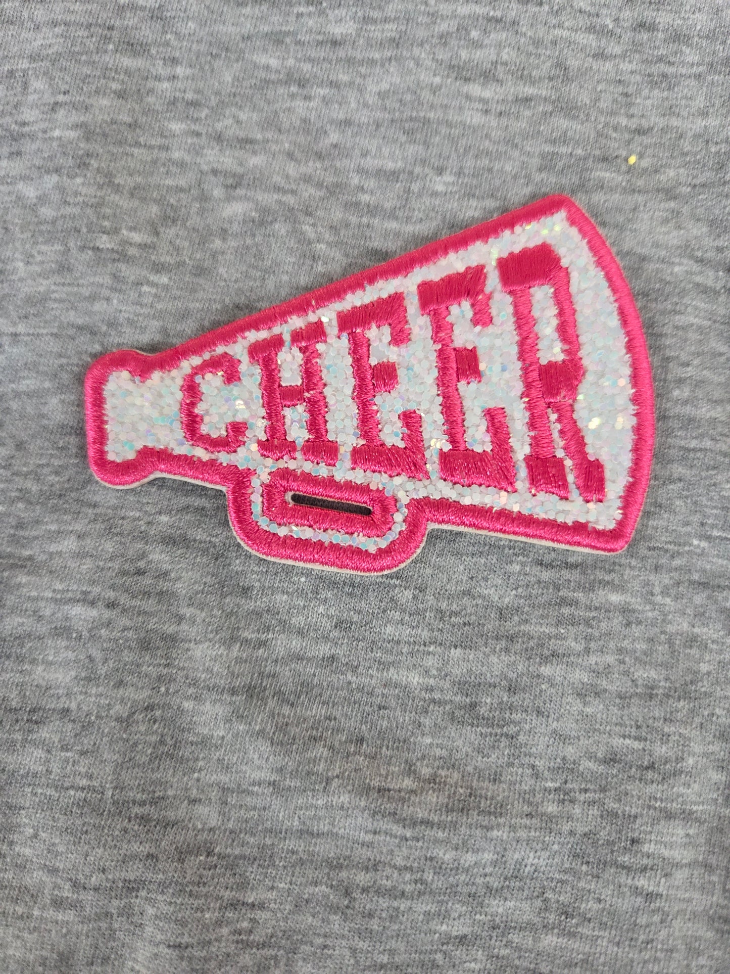 Embroidered Sequin Cheer Mega Phone Patch