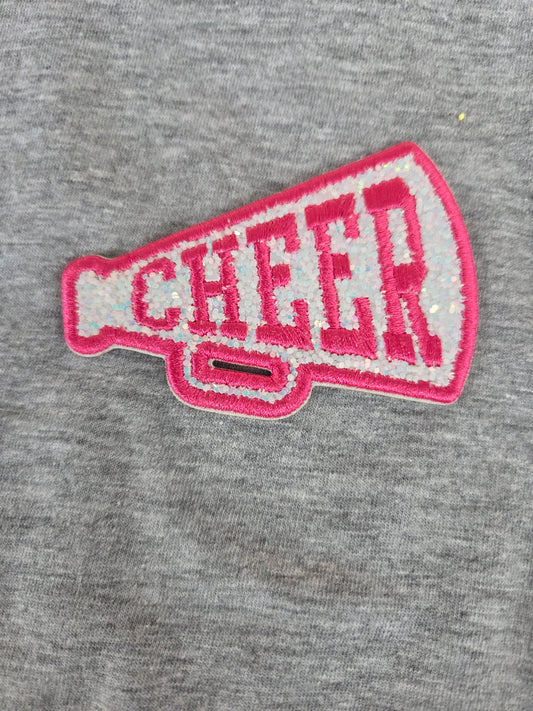 Embroidered Sequin Cheer Mega Phone Patch