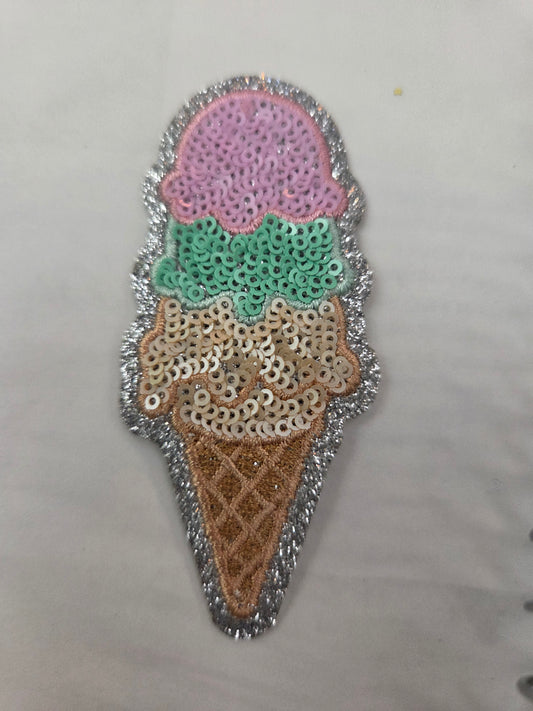 Sequin Ice Cream Cone Patch