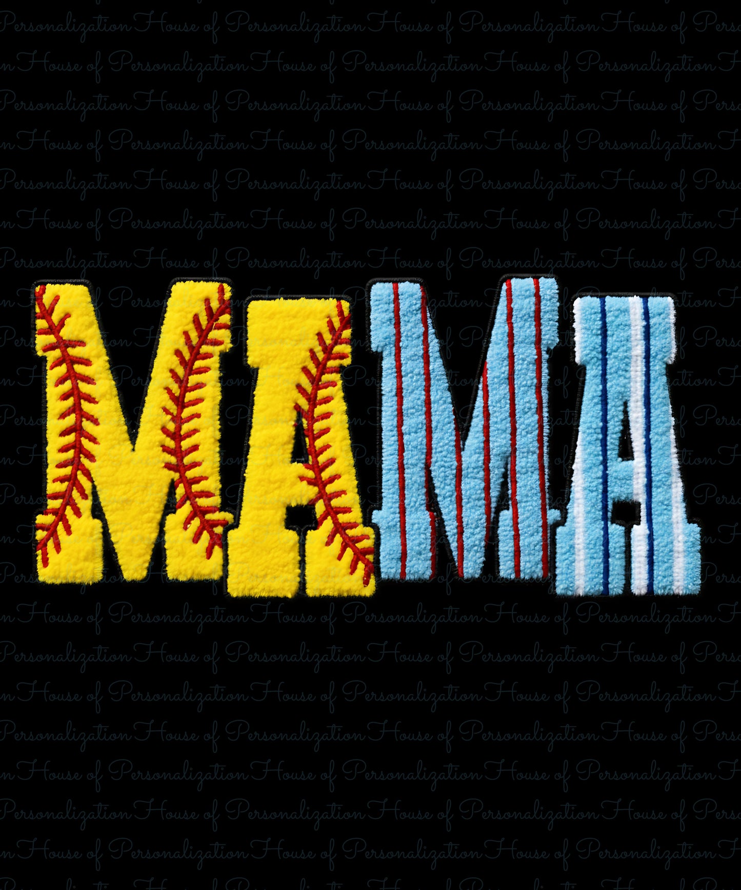 Softball Letters MAMA DTF Transfer