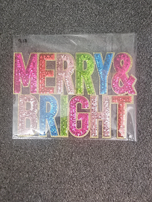 Merry and bright sequin Patch