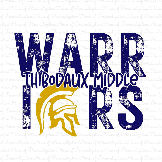 Warriors Thibodaux Middle DTF Transfer